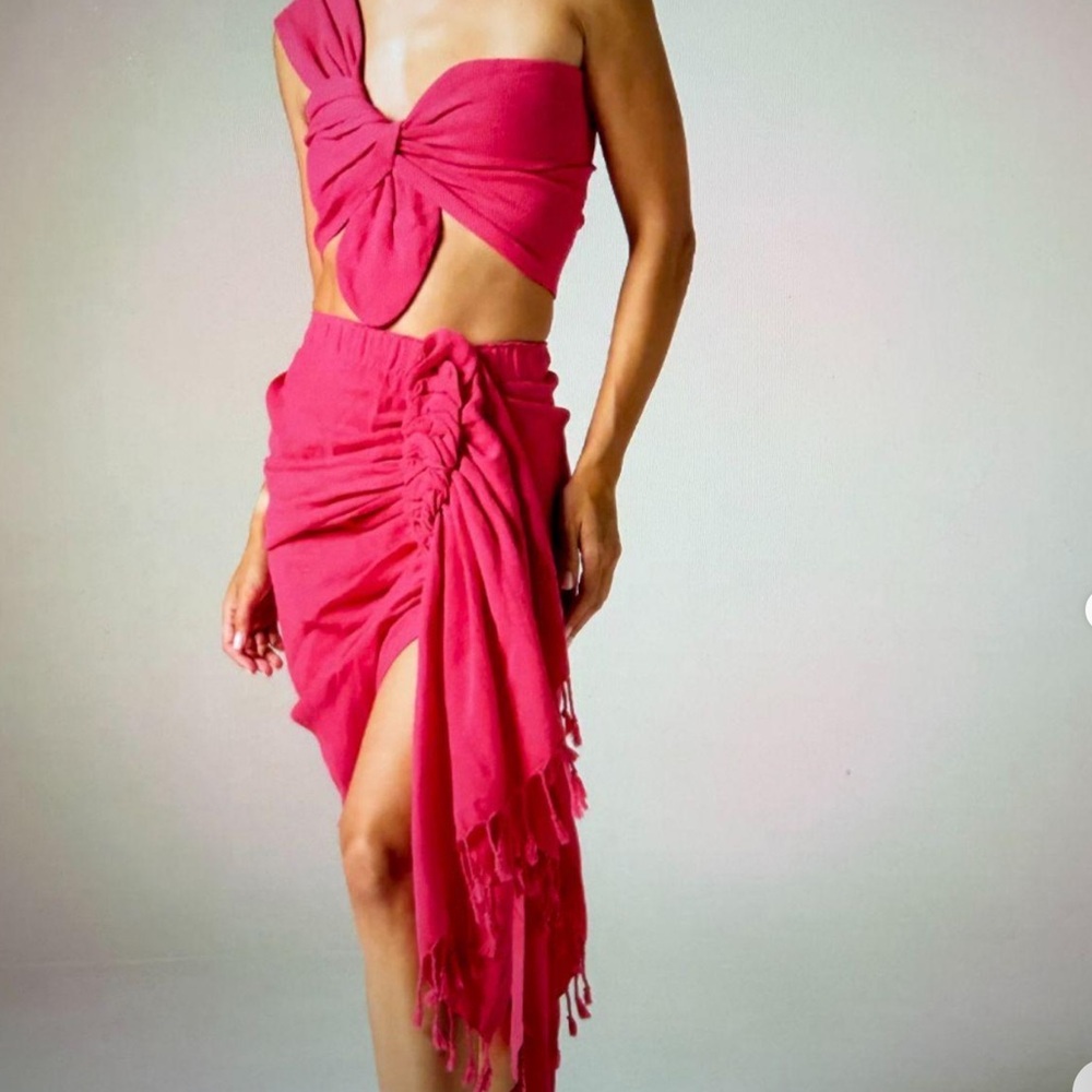Just Bee Queen JBQ 2 piece skirt set Fuchsia M/L